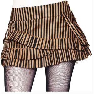 Spin Doctor Lilith Steampunk Mini Skirt Punk Gothic Striped Women Extra Large XL
